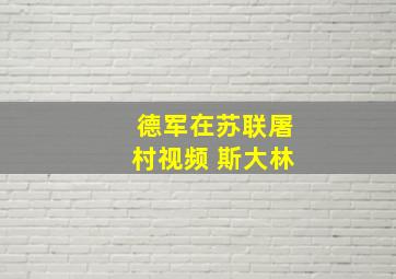 德军在苏联屠村视频 斯大林